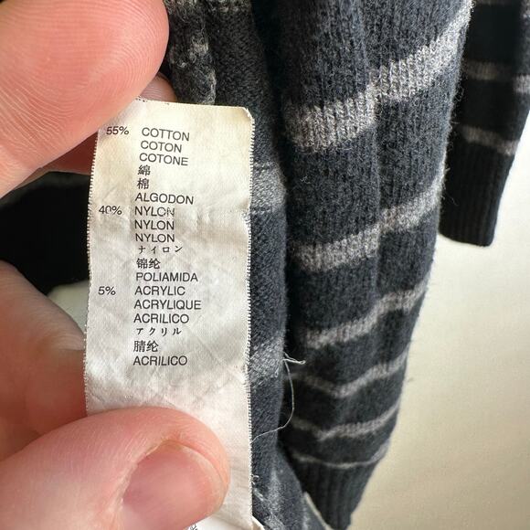 Gap Black and White Stripe V Neck Button Front Sweater Womens Size Large - Picture 13 of 16